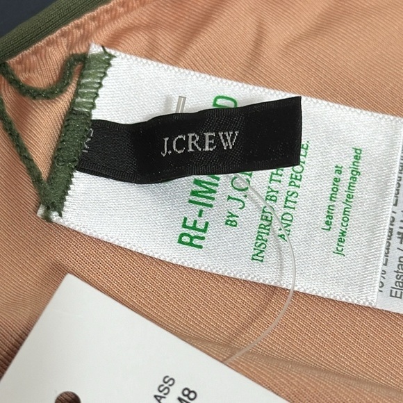 J. Crew Bikini Bottom Women's M Green Curved Waist Cheeky New BC125 7834 - Picture 8 of 11
